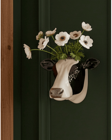 Wall Vase - Friesian Cow Quail Ceramics table flower living room vase kitatori switzerland