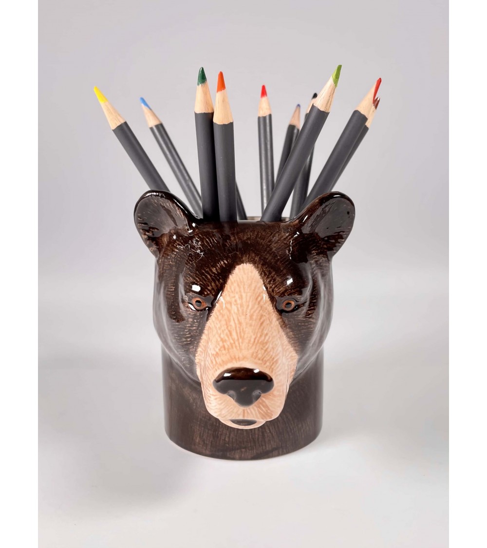 Orso Nero - Portapenne e Vasi per piante Quail Ceramics da scrivania eleganti design originali bambina particolari