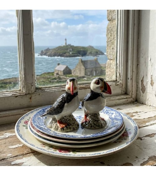 Papageitaucher - Salz und Pfefferstreuer Set Quail Ceramics  pfeffer steuer salzpfeffersteuer set lustige kaufen