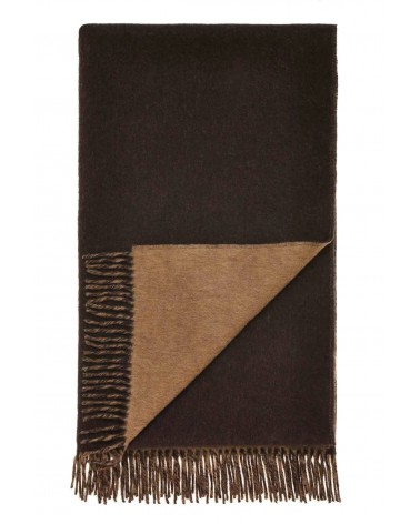 Merino Decke doppelseitig Kamel / Schokolade - Wolldecke, Kuscheldecke Bronte by Moon Schafwolldecke warme Woll Decken Sofa w...