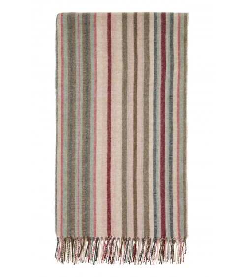 Plaid Santa Cruz Pink / Khaki - Couverture en laine mérinos Bronte by Moon un plaid cocooning couverture chaude douce plaide lit