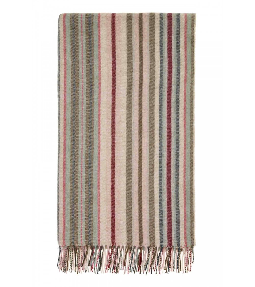 Santa Cruz Pink / Khaki - Merino Wool Blanket, Sofa Throw Bronte by Moon warm cozy soft sofa throw blanket picnic throws and ...