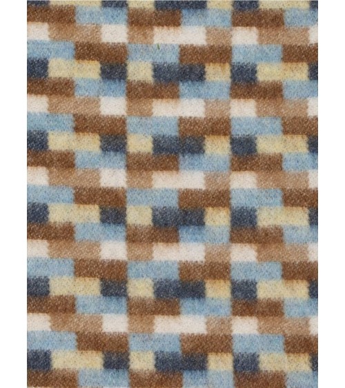 Bricks Blue / Camel - Merino Wool Blanket, Sofa Throw Bronte by Moon warm cozy soft sofa throw blanket picnic throws and blan...