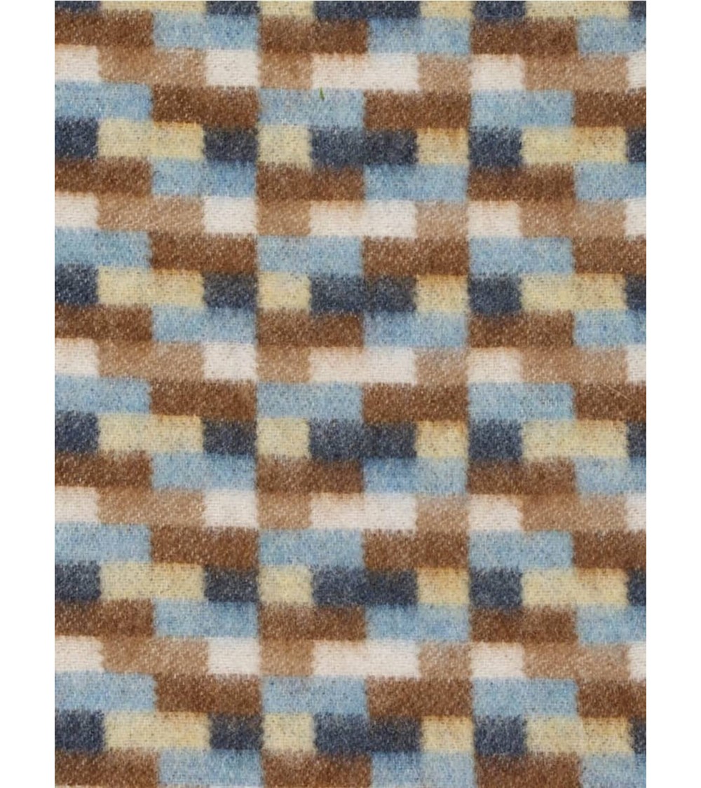 Bricks Blue / Camel - Merino Wool Blanket, Sofa Throw Bronte by Moon warm cozy soft sofa throw blanket picnic throws and blan...