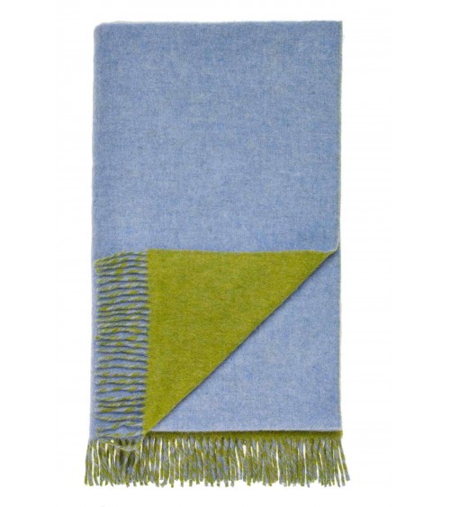 Double Face Sky / Apple - Couverture en pure laine vierge Bronte by Moon un plaid cocooning couverture chaude douce plaide lit