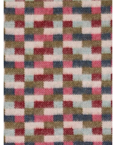 Bricks Pink / Khaki - Merino Wool Blanket, Sofa Throw Bronte by Moon warm cozy soft sofa throw blanket picnic throws and blan...