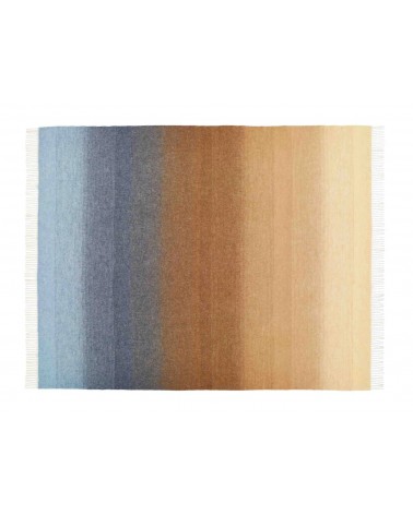 Plaid Ombre Stripe Blue / Camel - Coperta divano in lana Bronte by Moon plaid per divano in lana coperta morbida letto matrim...