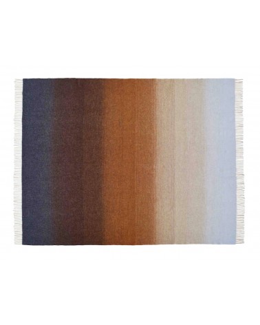 Ombre Stripe Navy / Rust - Merino Wool Blanket, Sofa Throw Bronte by Moon warm cozy soft sofa throw blanket picnic throws and...