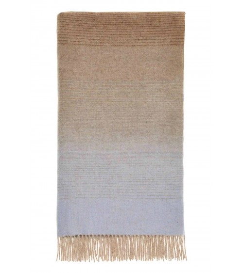 Plaid Ombre Stripe Navy / Rust - Couverture en laine mérinos Bronte by Moon un plaid cocooning couverture chaude douce plaide...