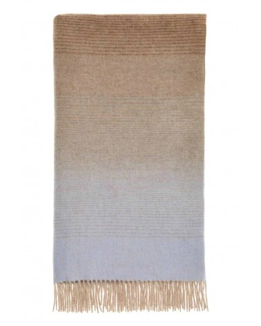 Plaid Ombre Stripe Navy / Rust - Couverture en laine mérinos Bronte by Moon un plaid cocooning couverture chaude douce plaide...