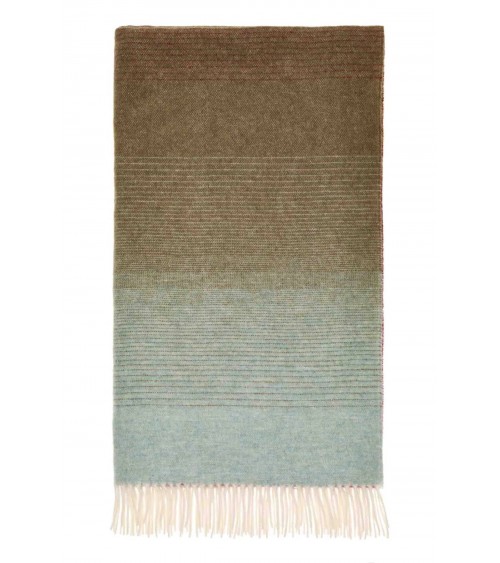 Plaid Ombre Stripe Pink / Khaki - Coperta divano in lana Bronte by Moon plaid per divano in lana coperta morbida letto matrim...