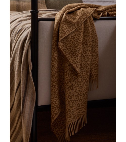 Kuscheldecke LEOPARD Natural - Wolldecke, Merino Decke, Bettdecke Bronte by Moon Schafwolldecke warme Woll Decken Sofa wohnde...