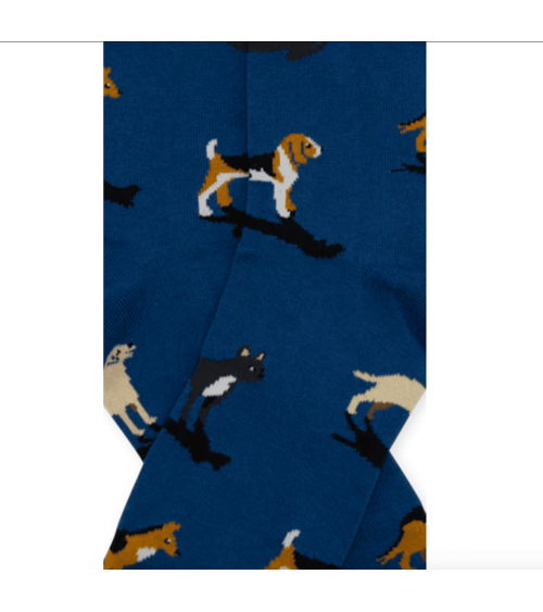 Chiens - Chaussettes originales en coton - Bleu Marine Alfredo Gonzales jolies pour femme originales pour homme chausset rigo...