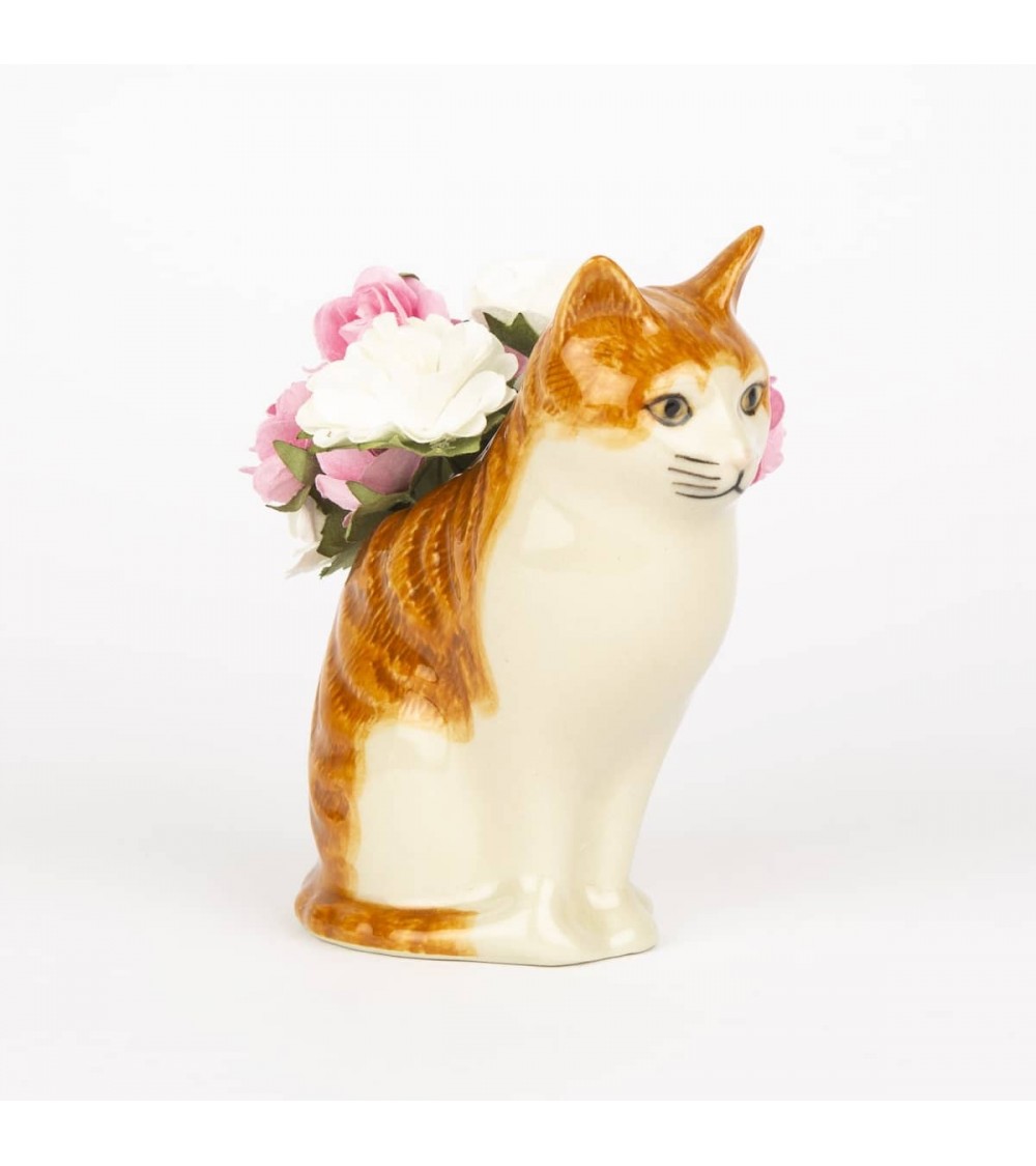 Squash - Mini Blume Vase, Knospenvase Katze rot-weiss Quail Ceramics vasen deko blumenvase blume vase design dekoration spezi...