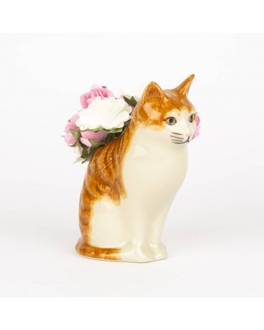 Squash - Mini Blume Vase, Knospenvase Katze rot-weiss Quail Ceramics vasen deko blumenvase blume vase design dekoration spezi...