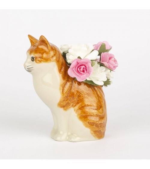 Squash - Mini Blume Vase, Knospenvase Katze rot-weiss Quail Ceramics vasen deko blumenvase blume vase design dekoration spezi...
