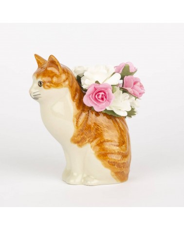 Squash - Mini Blume Vase, Knospenvase Katze rot-weiss Quail Ceramics vasen deko blumenvase blume vase design dekoration spezi...