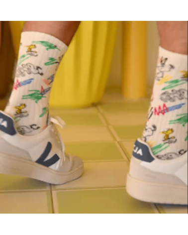 Be Snoopy Paint - Beige Socken aus bio Baumwolle Besocks socke kuschelsocken für damen lustig herren farbige coole socken