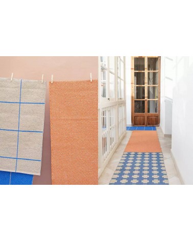 Paloma Vivid Blue - Scandinavian vinyl rug Brita Sweden cool vinyl rugs runner for kitchen washable outdoor rugs