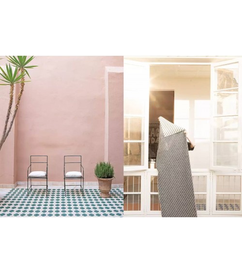 Paloma Dark Green - Vinyl Teppich Brita Sweden küchenteppich küchenläufer waschbar waschbarer outdoor teppich Teppichläufer b...