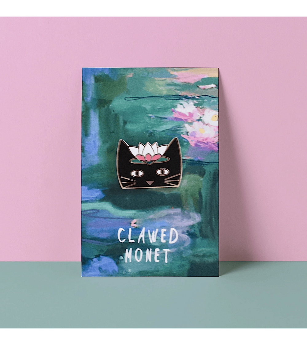 Spilla Smaltata - Clawed Monet Cat Niaski spiritose spille colorate particolari eleganti donna da giacca uomo