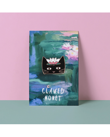 Spilla Smaltata - Clawed Monet Cat Niaski spiritose spille colorate particolari eleganti donna da giacca uomo
