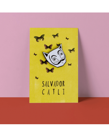 Pin's chat - Salvador Catli Niaski pins rare métal originaux bijoux suisse
