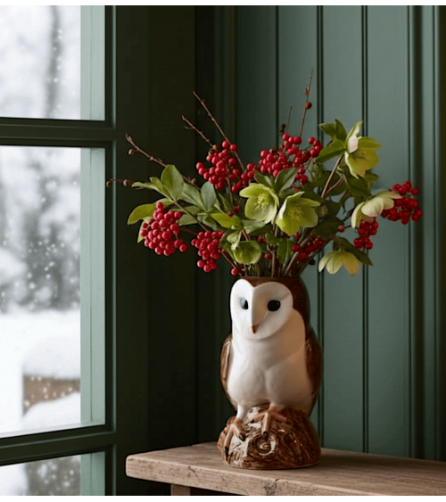 Flower Vase - Barn Owl Quail Ceramics table flower living room vase kitatori switzerland
