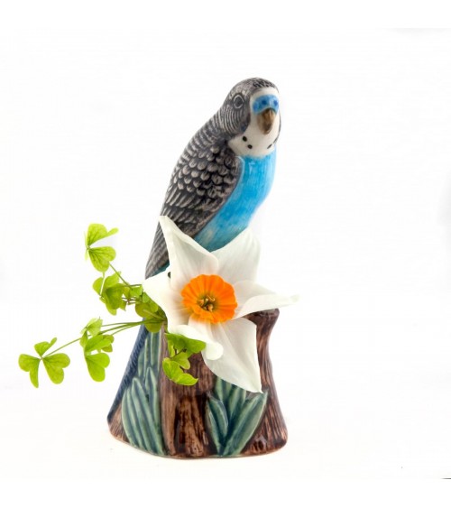 Mini Blume Vase - Wellensittich blau Quail Ceramics vasen deko blumenvase blume vase design dekoration spezielle schöne kitat...