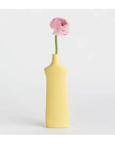 Bottle Vase Design 1 Jaune vif - Vase à fleurs en porcelaine Foekje Fleur design fleur décoratif original kitatori suisse