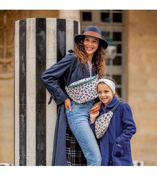 Bauchtasche mit Wickeltasche - Leopard