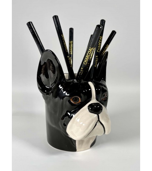 Bulldog Francese - Portapenne e Vasi per piante - Cane Quail Ceramics da scrivania eleganti design originali bambina particolari