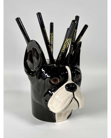 French Bulldog - Animal Pencil pot & Flower pot - Dog Quail Ceramics pretty pen pot holder cutlery toothbrush makeup brush