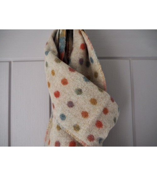 MULTI SPOT Beige - echarpe multicolore en laine merinos Bronte by Moon luxe pour femme homme Suisse Kitatori