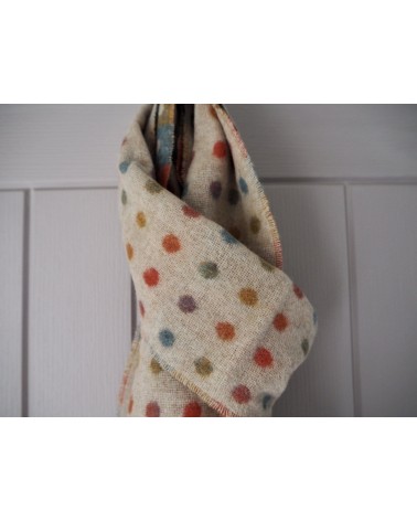 MULTI SPOT Beige - echarpe multicolore en laine merinos Bronte by Moon luxe pour femme homme Suisse Kitatori