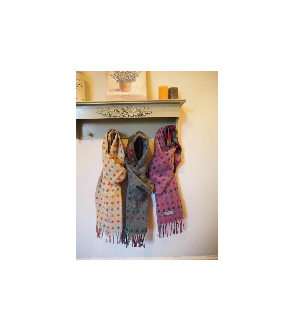 MULTI SPOT Pink - Merino wool scarf Bronte by Moon scarves for women mens scarf Kitatori Switzerland
