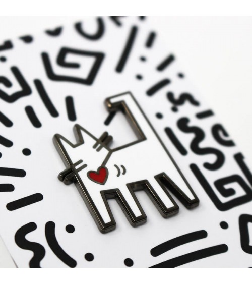 Pin's chat - Keith Hairball Niaski pins rare métal originaux bijoux suisse