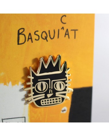 Pin's chat - Basquicat Niaski pins rare métal originaux bijoux suisse