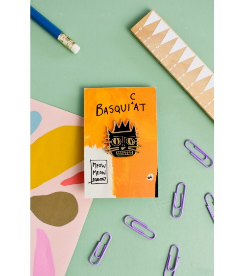 Pin's chat - Basquicat Niaski pins rare métal originaux bijoux suisse