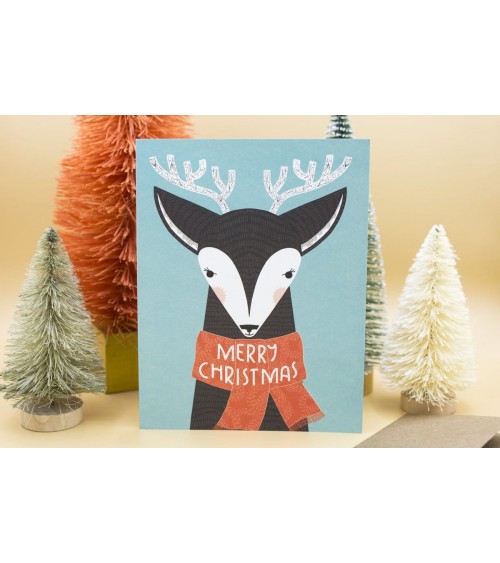 Greeting Card - Christmas - Deer Gingiber happy birthday wishes for a good friend congratulations cards