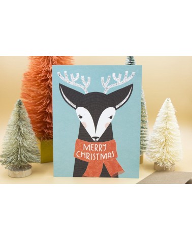 Greeting Card - Christmas - Deer Gingiber happy birthday wishes for a good friend congratulations cards