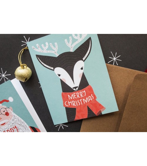Greeting Card - Christmas - Deer Gingiber happy birthday wishes for a good friend congratulations cards