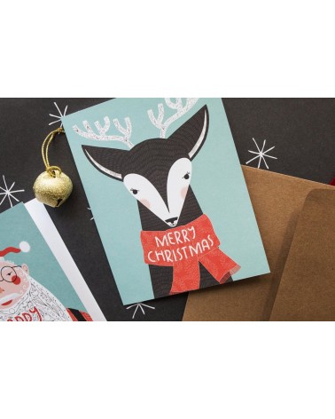 Greeting Card - Christmas - Deer Gingiber happy birthday wishes for a good friend congratulations cards