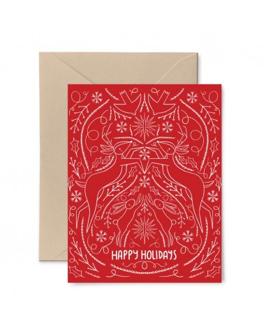 Greeting Card - Happy Holidays - Scandinavian Gingiber happy birthday wishes for a good friend congratulations cards