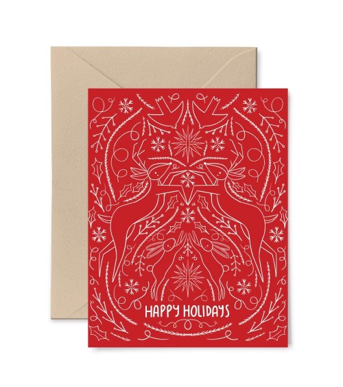 Greeting Card - Happy Holidays - Scandinavian Gingiber happy birthday wishes for a good friend congratulations cards