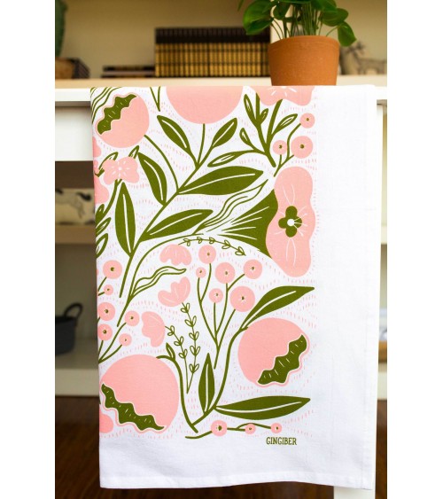 Tea Towel - Flowers Gingiber best kitchen hand towels fall funny cute