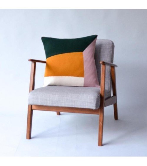Land Vert & Rose - Housse de coussin Sophie Home pour canapé decoratif salon chaise deco