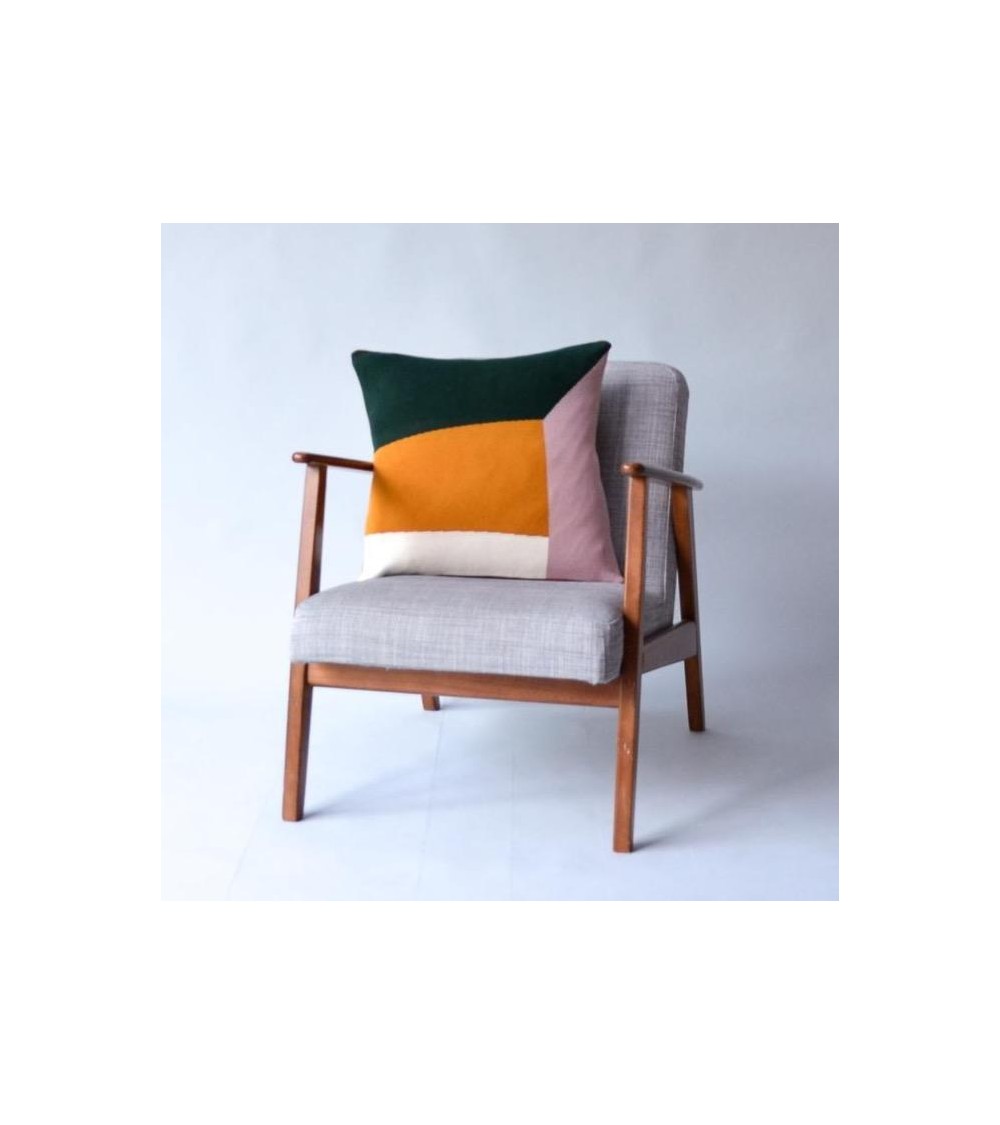 Land Vert & Rose - Housse de coussin Sophie Home pour canapé decoratif salon chaise deco