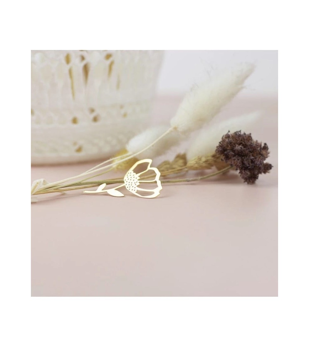 Fleur - Pin's en laiton doré My Lovely Thing pins rare métal originaux bijoux suisse