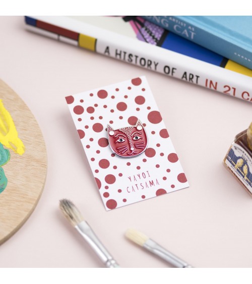Pin's chat - Yayoi Catsama Niaski pins rare métal originaux bijoux suisse